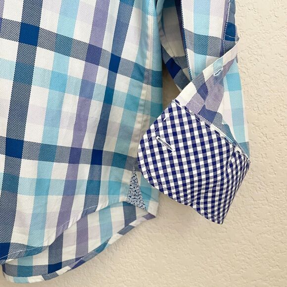Tommy Bahama Mens Long Roll Tab Sleeve Checkered Multicolor Button Up Large - Picture 7 of 10